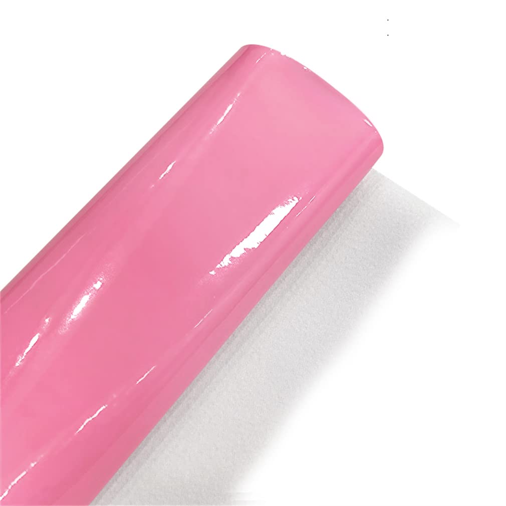 30x135cm Glossy Faux Leather Roll, Shiny Mirrored Synthetic Crafts Fabric for Hair Bows Clips Making (Pink) - Image 4