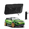 Parasol Paraguas para Coche Delantero, Protector Solar Plegable con Revestimiento de Titanio, Anti-UV y Aislante Térmico, para Parabrisas Auto SUV Camión (140 x 80 cm)