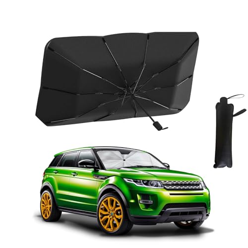 Parasol Paraguas para Coche Delantero, Protector Solar Plegable con Revestimiento de Titanio, Anti-UV y Aislante Térmico, para Parabrisas Auto SUV Camión (140 x 80 cm)