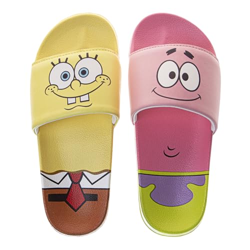 Josmo Boys Spongebob Squarepants Slide Sandal (Little Kid) Yellow Pink 11-12