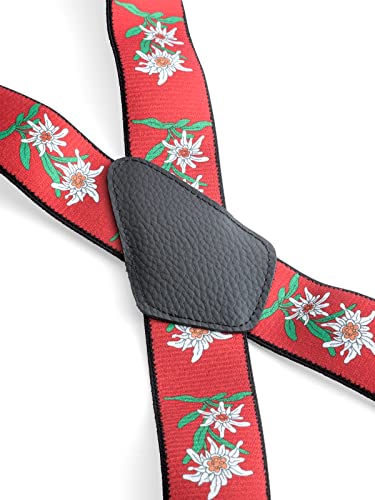 Olata Heren Heavy Duty X-Vorm Bretels met Edelweiss Patroon – 2,5 cm/4 cm - Afbeelding 5