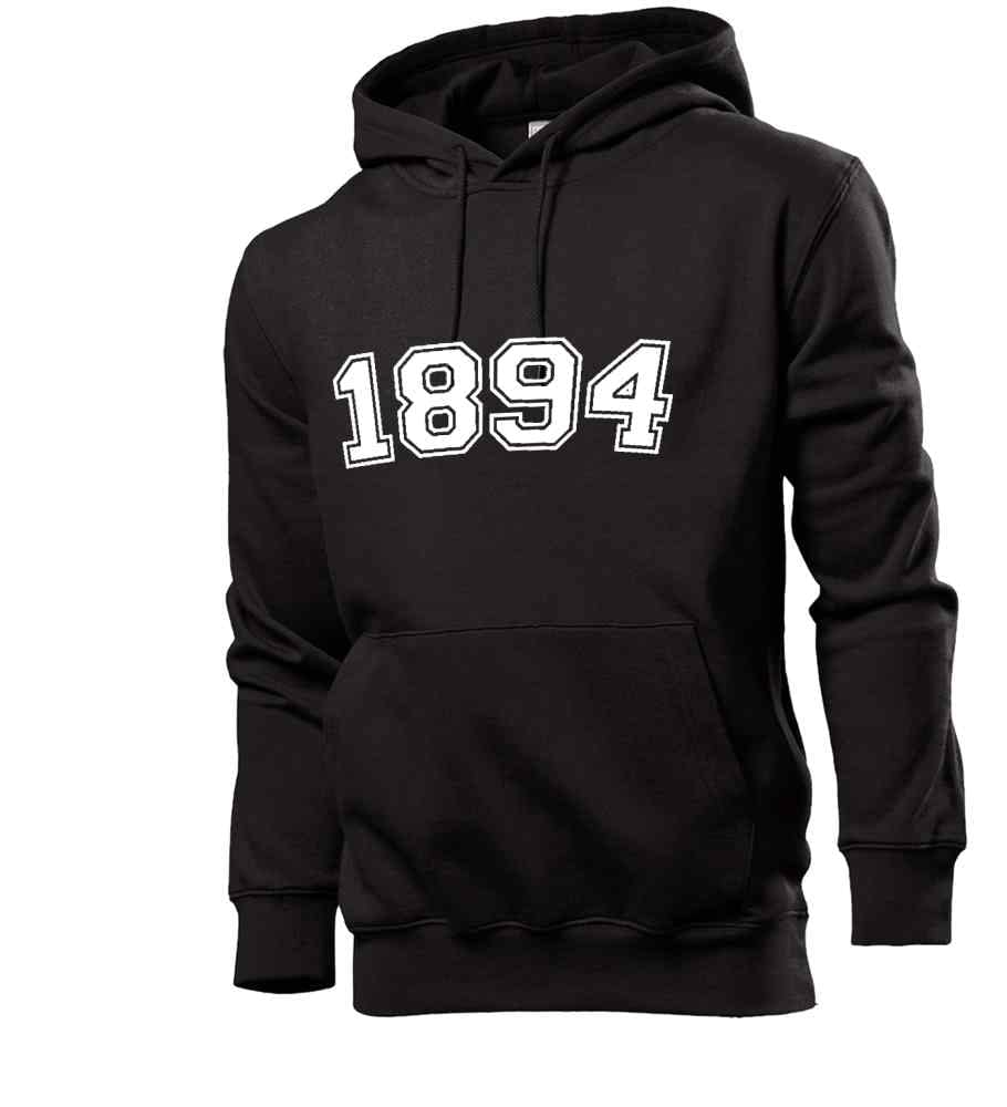1894 męska bluza z kapturem rozpinana, czarny, L