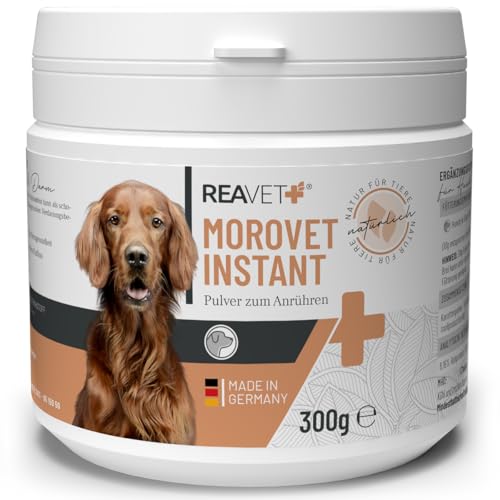 ReaVET MoroVET Instant für Hunde 300g Probiotika Pulver – sekundierend bei Durchfall, natürliche Darmregulierung Darmflora I Morosche Karottensuppe Hund ohne Kochen, Schonkost
