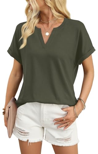 Image of WIHOLL Womens Blouses Spring Tops Short Sleeve Shirts Dressy Casual Summer Vacation Fashion Clothing 2026