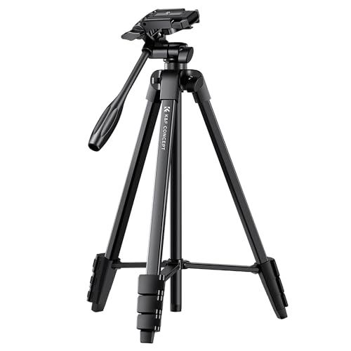 K&F Concept Trípode para Móvil Trípode Ligero 152cm para DSLR Canon Nikon Sony, Smartphone con Soporte para Móvil, Trípode de Viaje de Aluminio con Mando a Distancia Bluetooth