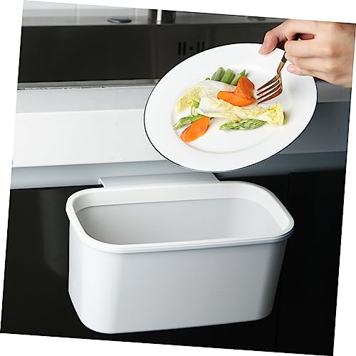 Caneca de basura colgante rectangular blanca para cocina miniatura 3