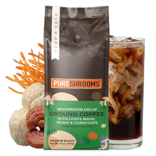 PureShrooms Decaf Ground Organic Mushroom Coffee