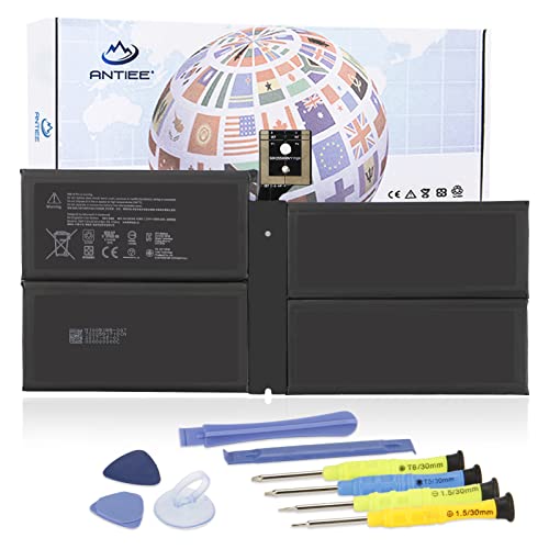 ANTIEE G3HTA038H Laptop Batterie Replacement pour Microsoft Surface Pro 5 1796 Book Series Tablet DYNM02 2(1ICP4/52/108+1ICP4/45/114)-2 44.1WH 7.57V 5825mAh