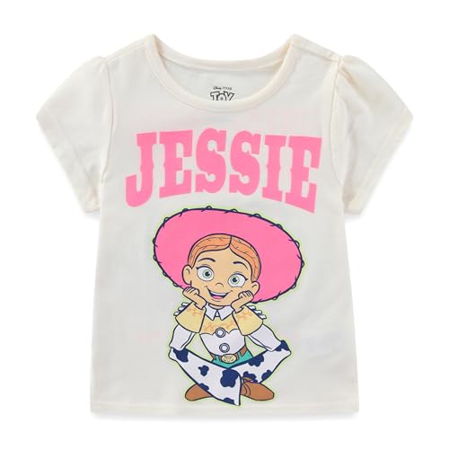 Disney Toy Story Jessie Girls Short Sleeve T-Shirt for Big Kids Cream