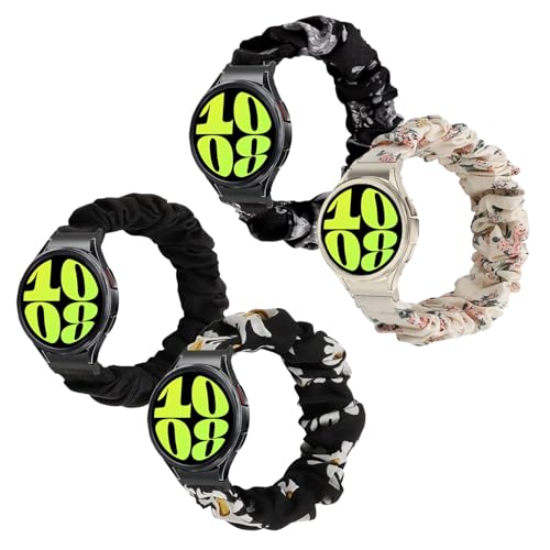 Samsung Galaxy Watch 7/FE/6/5/4 40mm 43mm 44mm 47mm�p�V���V���o���h �L�k�� �����N���b�N�A�^�b�`�����g �����p�t�@�u���b�N�o���h ���f�B�[�X �X�g���b�`�X�g���b�v Watch 4 Classic/5 Pr