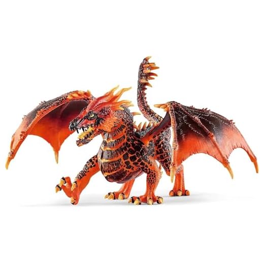 schleich ELDRADOR CREATURES - 70138 Lava Dragon, ELDRADOR CREATURES Red Dragon Toy Figurine with Movable Wings, For Children Aged 5-12 Years Old