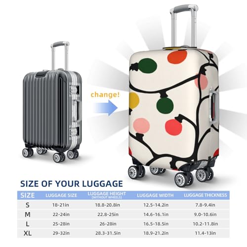 Simple Cute Christmas Lights Boho Elastic Travel Luggage Covers Dustproof Scratch-Resistant Suitcase Protector Fit 22-24 Inch4