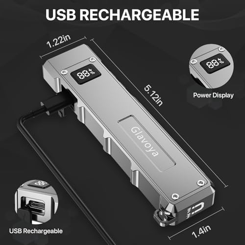 Glavoya EDC Flashlight Rechargeable,1200 Lumens Ultra Bright Flat Flashlight with 9 Modes, Portable Pocket Flash Lights with UV Light,Magnetic Flash Light for Working — view 5
