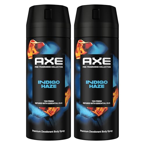 AXE Déodorant Homme Spray Anti-Transpirant Indigo Haze - Collection Prestige - Fraîcheur 72h non-stop - Parfum lavande et menthe poivrée - lot de 2x150ml
