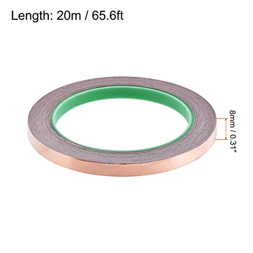 Image of Copper Foil Tape Conductive Adhesive Double Sided, [for EMI Shielding, Stained Glass, Paper Circuits, Grounding] - 5 /16 inch /66ft /2 Roll