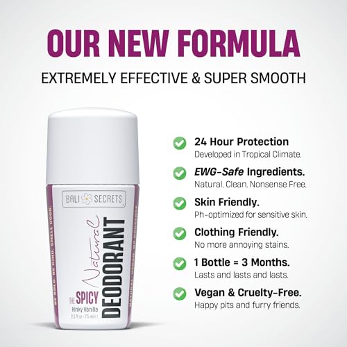 Image of Bali Secrets The New Formula Natural Deodorant for Women & Men. Nonsense Free. Clean Formula for Sensitive Skin. Strong & Reliable Odor Protection. No Synthetic Aluminum. Organic & Vegan [THE SPICY]