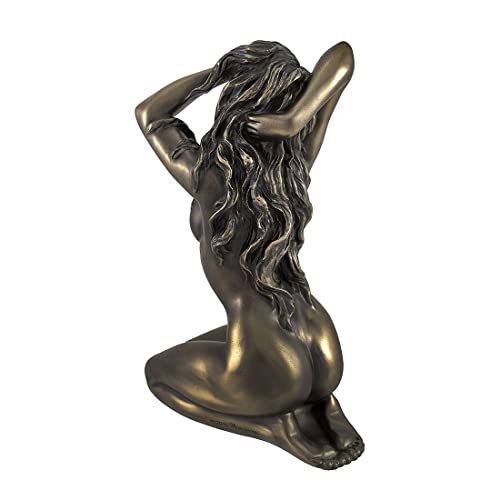 Estatua de resina femenina con acabado bronce, 6 pulg. miniatura 3