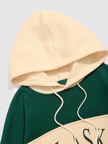 ZAFUL Men's Hooded Sweatshirt Graphic Colorblock Two Tone Fleece Lined Pullover Thermal Hoodie (ALASKA-Light Yellow, XL)3