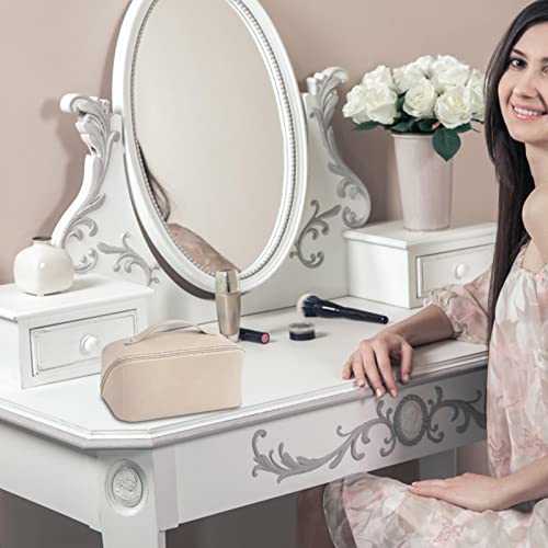 viagem maquiagem | Bolsas grandes para cosméticos viagem, maquiagem couro PU portátil cosméticos via