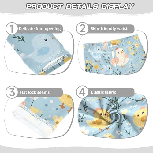 Wusikd Cute Chickens Girls' Leggings Toddler Doodles Kids Yoga Pants Dance Active Tights 4T3