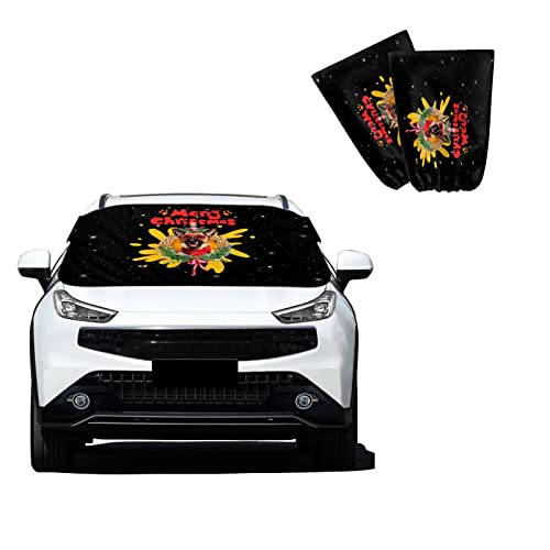 Dajingkj Windschutzscheibenabdeckung Weihnachtsmotiv Eisschutzfolie