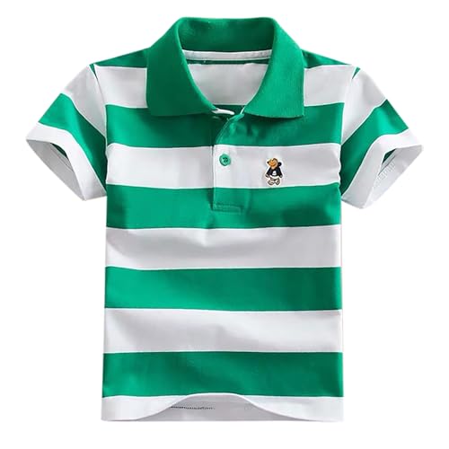 Polo Shirt Niños Camiseta Manga Corta Rayas Tops Adolescentes Jerséi Verano T-Shirt Cuello de Solapa Ligera y cómoda Tops para Niños