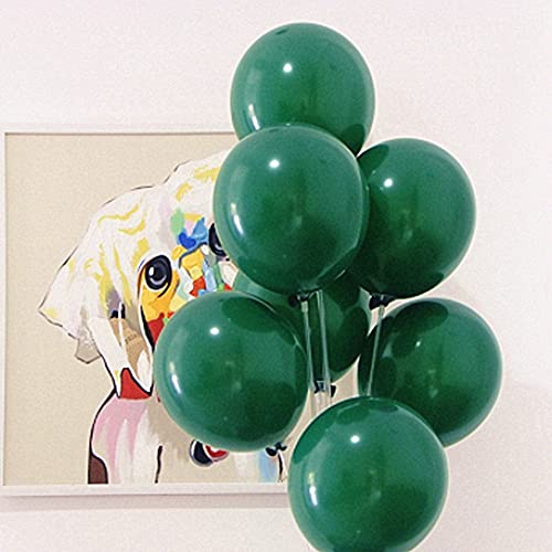 Image of KBZVNAF Dark Green Latex Party Balloons - 50 Pack 12 inch Green Helium Balloons for Baby Shower Birthday Summer Jungle Theme Party Decorations | Green Helium Balloons for Baby Shower Birthday Summer Jungle Theme Party Decorations