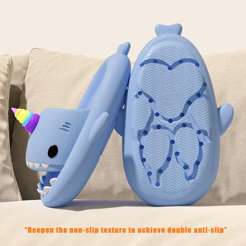 Galaxy Shark Slides Glow Unicorn, Cute Cartoon 3D Cloud Shark Slippers Shoes Sandals For Women Men3