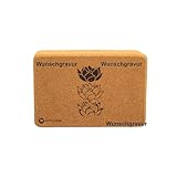 Yoga Block Kork Personalisierbar für Yoga und Pilatesübungen by SPORTS-HERO® - (23x15x7.5cm) | Rutschfest & Optimaler Grip - mit Wunschgravur