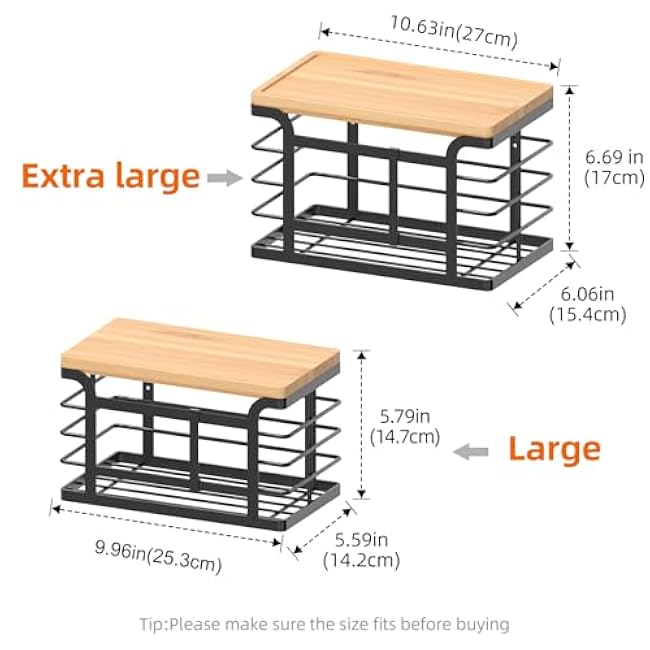 2 Pack Stackable Trash Bag Holder with Bamboo Top, 2025 Pro Wall Mount Laundry Room Organization, Djustable Hooks for Cabinet Door - Organizers in Kitchen/Pantry/Laundry Room, Black