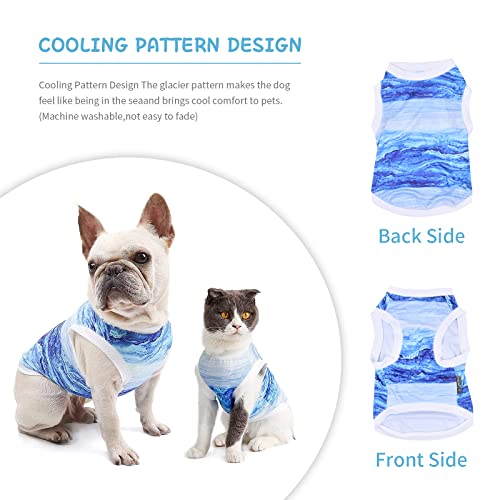 Nivofu Sommer Hundeshirt, Kühlwesten für Hunde, Weich Hund Kleidung, Hund Ärmellose Weste Atmungsaktiv, UV-Schutz Haustier T-Shirt, Blau Hemd für Kleine Mittelgroße Hunde Katze Haustier (M)