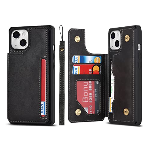 OZKURT Capa carteira para iPhone 14/14 Pro/14 Plus/14 Pro Max, com compartimento para cartão, capa à