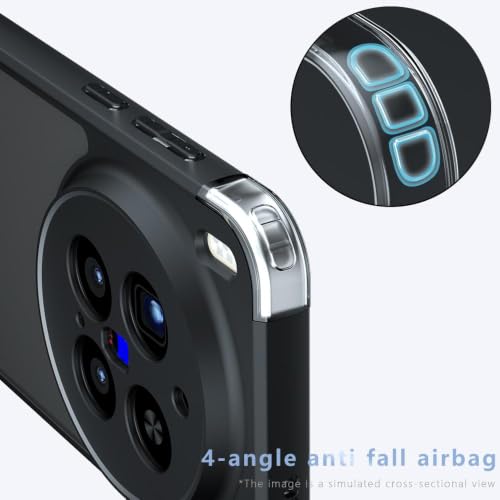 Image of Matte PC+TPU Phone Case for Vivo X300 Pro 5G Air Bag Protection, Anti-Fingerprint, Micro Arc Edge, Never Turns Yellow, Camera Protection, Skin-Friendly Feel, Black