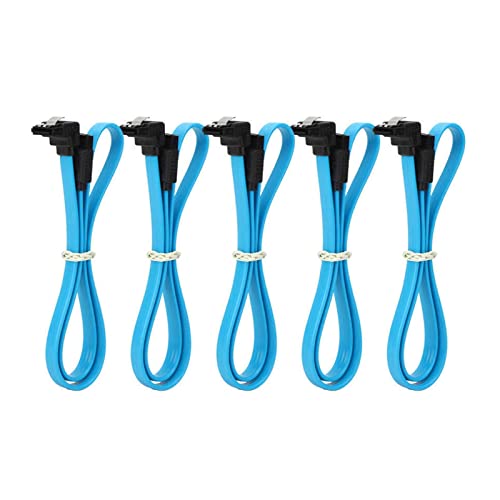 VAIGAI 5PCs SATA3.0 Cable de Datos Ángulo Azul 6Gb/s