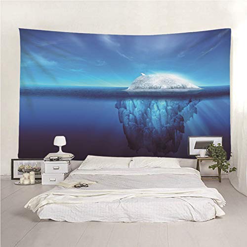 Tapices de pared de mar azul lavables de 150x150 cm para decoración y mantel 6