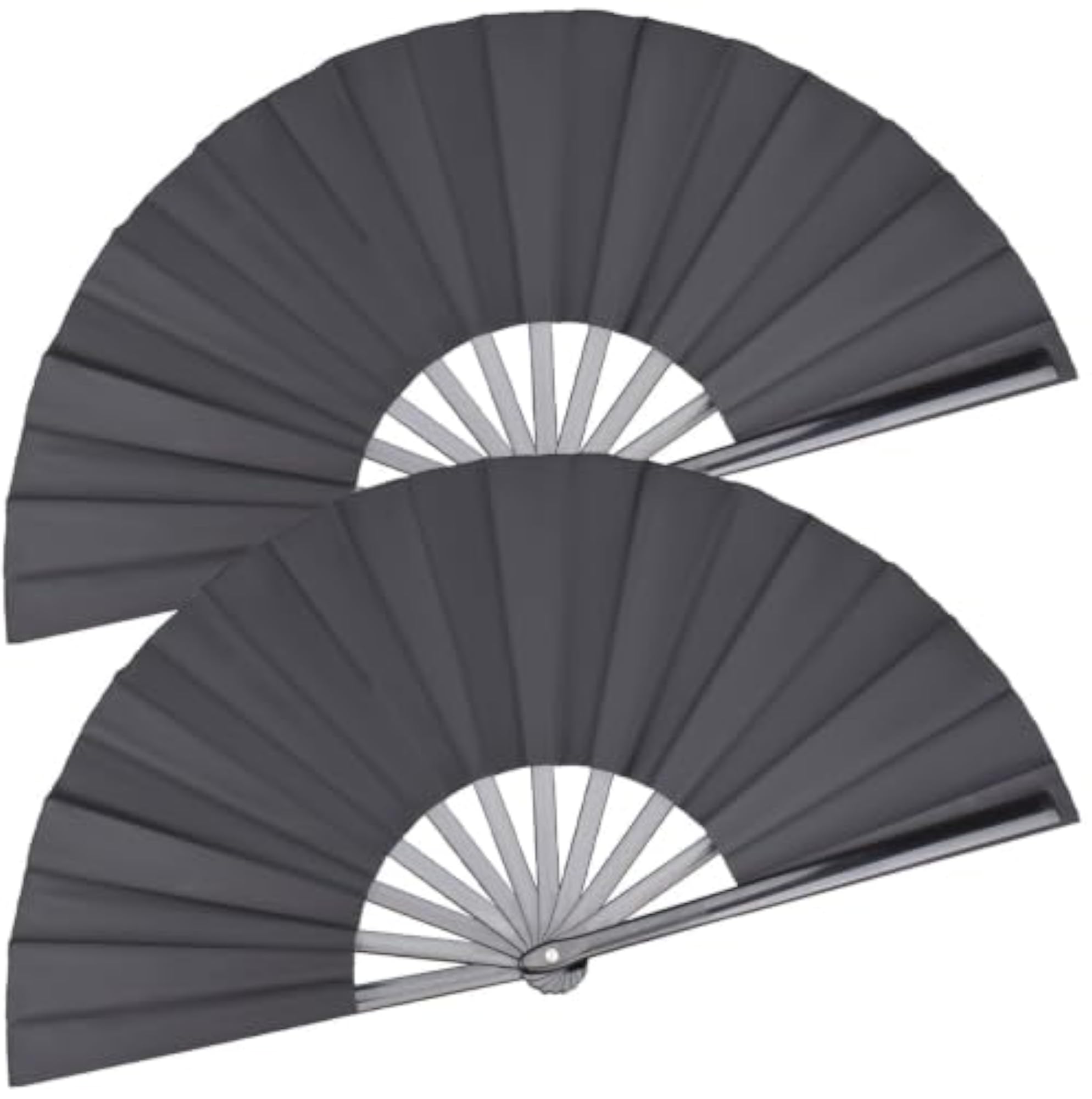 2 Pack Large Folding Hand Fan, Nylon-Cloth Fan for Performance