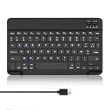 WAVATA Clavier sans Fil Bluetooth pour iPad 10/10.2, Air 11, Fire HD, (10/11 Pollici), Samsung Galaxy, Xiaomi/Redmi Pad, Clavier Léger Fin pour Tablette iOS/Android/Windows, AZERTY Français, Noir