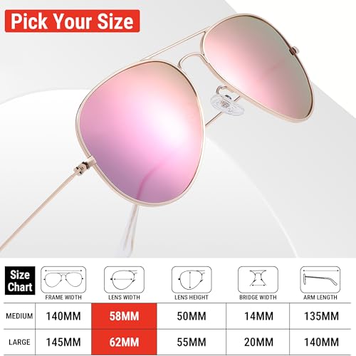 Image of Pro Acme Aviator Sunglasses for Men Women Classic Polarized UV400 Protection