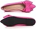 SAILING LU Bow-Knot Ballet Flats Womens Pointy Toe Flat Shoes Suede Dress Shoes Wear to Work Slip On Moccasins Rose Size 7