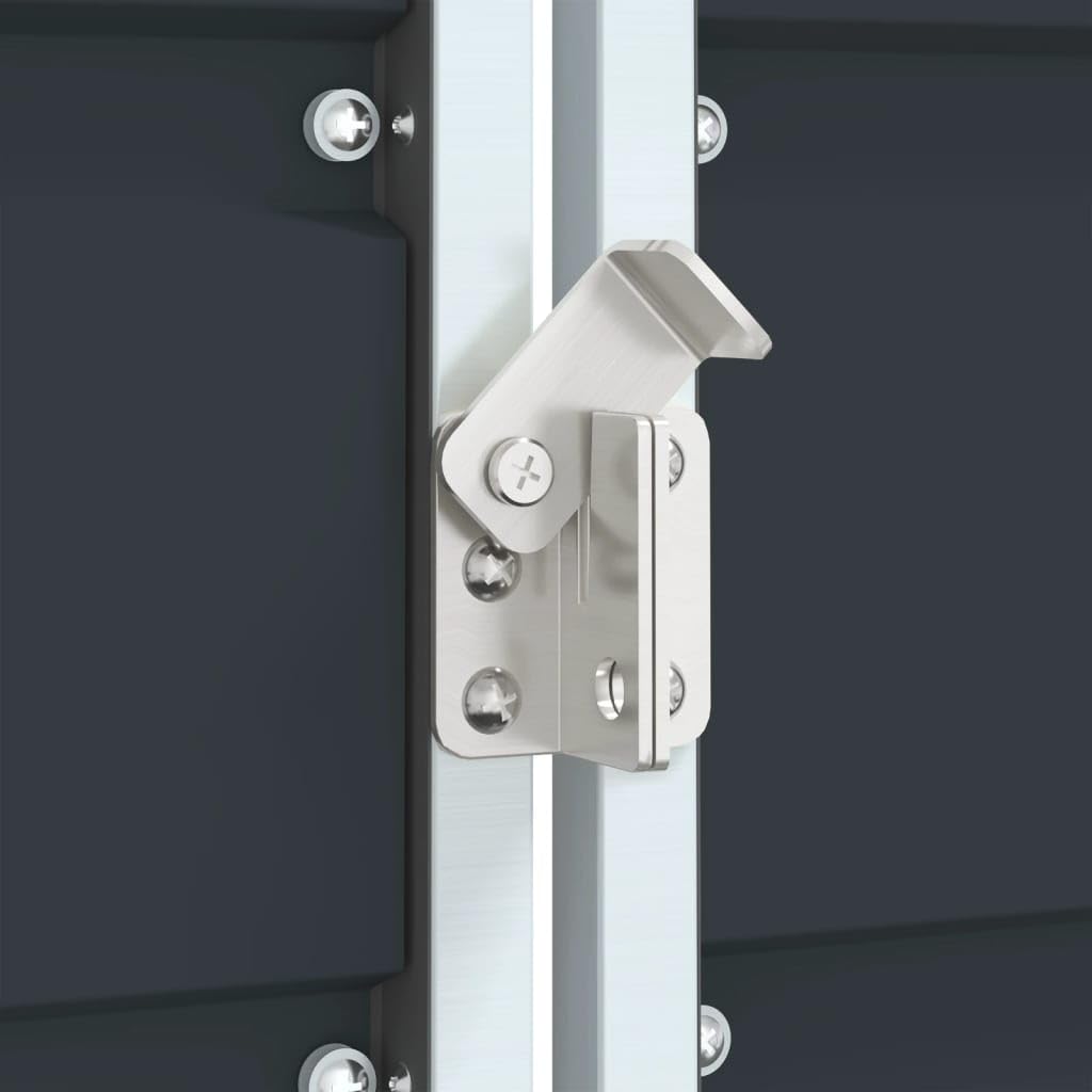 KOIECETA Mülltonnenbox Mülltonne Müllbox Mülltonnenverkleidung Doppelbox Müllcontainer Gerätebox für 3 Tonnen Anthrazit 216x81x115 cm Stahl