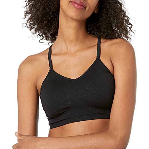 Amazon Essentials Women's Light-Support Strappy Seamless Sports Bra, Pack Of 2, Black/White, Medium #TOP1