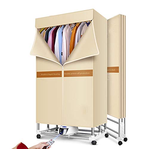 Sèche-linge pliable à 2 couches 1600W avec télécommande et roulettes