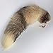 Chunxiao Luxe Fox Fur Tail Keychain - Fashion Accessory with Gold Clasp (1, Earth Yellow)
