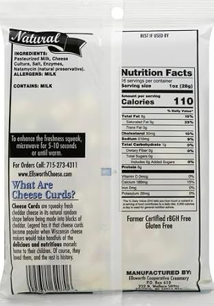 Ellsworth Natural Cheese Curds, 16 Oz