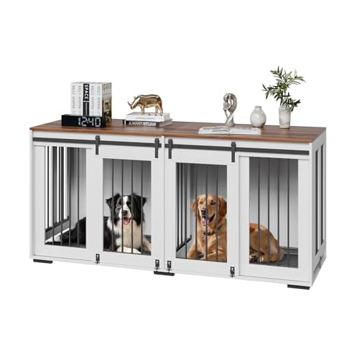 VEVOR Double Dog Crate Furniture for Two Dogs