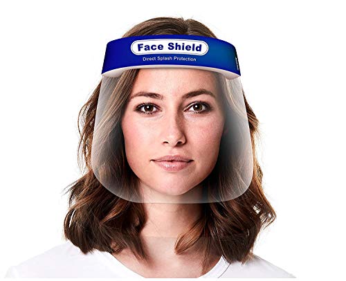Face Shield 200-Pack, Reusable Transparent Anti-Fog Visor Full Face Safety Cover with Comfort Foam, Adjustable Band to Fit All Sizes