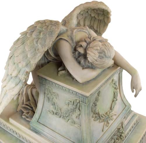 Perfect Memorials Large Custom Engraved Weeping Angel Cremation (320 Cu/in)- Specially Detailed Urn for Adult Human Ashes/Personal Plaque/Display at Home/Beautiful Tribute for Your Loved One