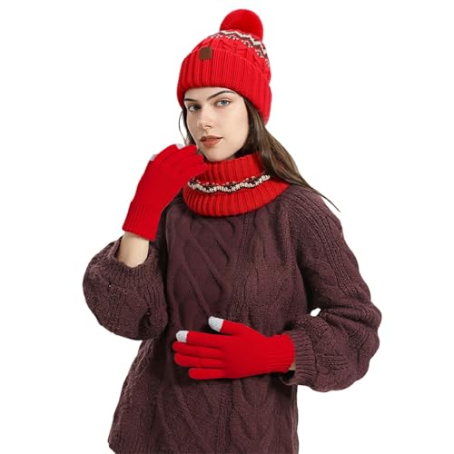 Ensemble gants bonnet écharpe contre le froid intense doublure épaisse