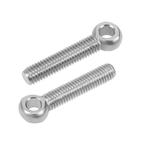 Image of uxcell M8 x 40mm Machinery Shoulder Swing Lifting Eye Bolt 304 Stainless Steel 2pcs