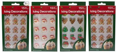 Christmas Edible Cake Decorations - Candy or Cupcake Topper -Gingerbread